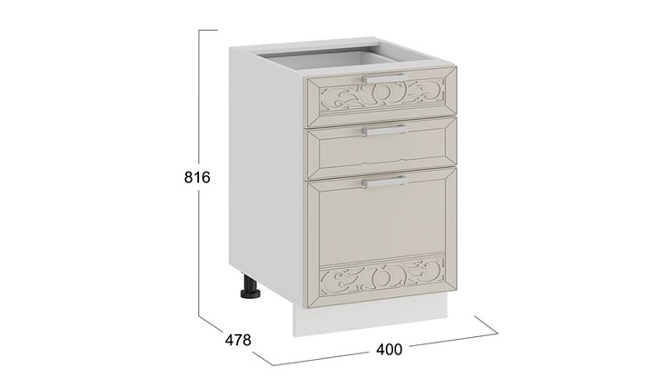 Кухонная тумба Долорес 1Н4Я3 (Белый/Крем) в Салехарде - изображение 2