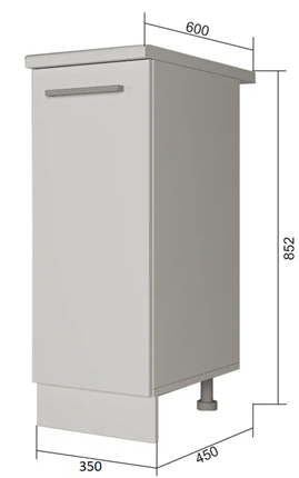 Кухонная тумба Н 35, МДФ Розовый шагрень/Антрацит в Салехарде - изображение
