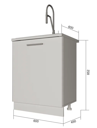Кухонная тумба НМ 60, Мокко/Антрацит в Салехарде - изображение 1