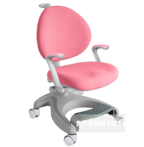 Детский стул FunDesk Cielo Grey с подставкой для ног (чехол в подарок) ткань розовая в Салехарде - предосмотр