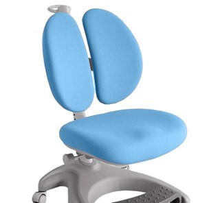 Детский стул FunDesk Solerte Grey с подставкой для ног + чехол для кресла (ткань голубая) в Салехарде - предосмотр