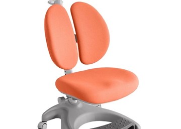 Детский стул FunDesk Solerte Grey с подставкой для ног + чехол для кресла (ткань оранжевая) в Салехарде