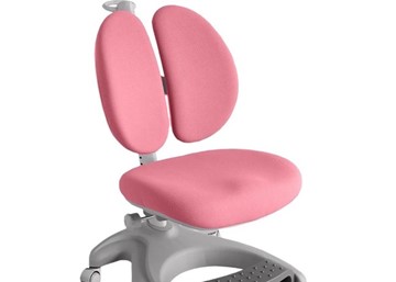 Детский стул FunDesk Solerte Grey с подставкой для ног + чехол для кресла (ткань розовая) в Салехарде - предосмотр