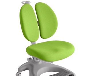 Детский стул FauDesk FunDesk Solerte Grey с подставкой для ног + чехол для кресла (ткань зеленая) в Салехарде