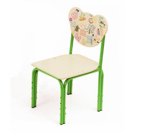 Детский растущий стул Кузя 1-3 Азбука (Зеленый) в Салехарде - изображение