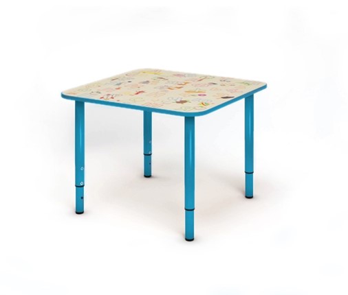 Стол регулируемый детский Азбука квадратный СДО-4 Синий в Надыме - изображение