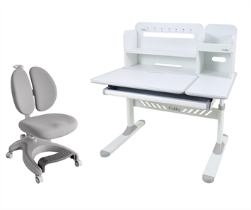 Комплект парта + кресло Nerine Grey +  Solerte Grey + чехол для кресла в подарок! в Лабытнанги