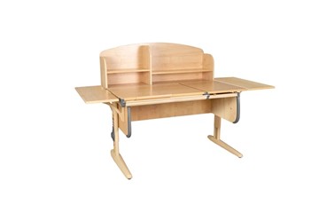 Растущий стол 1/75-40 (СУТ.25) + Polka_b 1/550 (2 шт.) + Polka_n 1/1200  бежевый/бежевый/серый в Лабытнанги