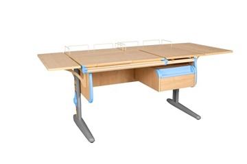 Детский стол-трансформер 1/75-40 (СУТ.25) + Polka_z 1/600 (2 шт.) + Polka_b 1/550 (2 шт.)  + Tumba 1 бежевый/серый/ниагара в Лабытнанги