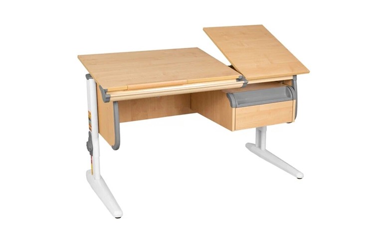 Детский стол-трансформер 1/75-40 (СУТ.25) + Tumba 1 Бежевый/Белый/Серый в Салехарде - изображение 2