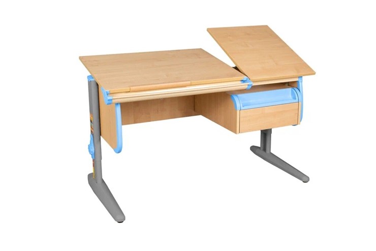 Детский стол-трансформер 1/75-40 (СУТ.25) + Tumba 1 Бежевый/Серый/Ниагара в Губкинском - изображение 2