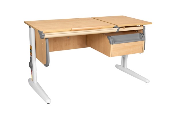 Детский стол-трансформер 1/75-40 (СУТ.25) + Tumba 1 Бежевый/Белый/Серый в Салехарде - изображение