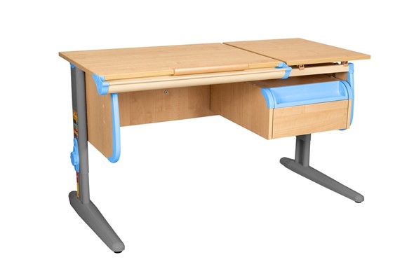 Детский стол-трансформер 1/75-40 (СУТ.25) + Tumba 1 Бежевый/Серый/Ниагара в Губкинском - изображение