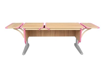 Растущий стол 4/75-40 (СУТ.42)  + Polka_b 4/550 (2 шт) Дуб сонома/серый/розовый в Салехарде