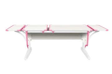 Детский стол-трансформер 4/75-40 (СУТ.42)  + Polka_b 4/550 (2 шт) Рамух белый/белый/розовый в Салехарде
