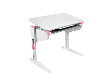 Детский стол-трансформер 5/100 (СУТ. 46) Белый/Белый/Розовый с лотком в Салехарде