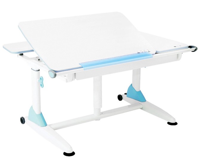 Детский стол-трансформер Эргономик G6-S с газлифтом и большим пеналом, Белый + Голубой в Салехарде - изображение 3