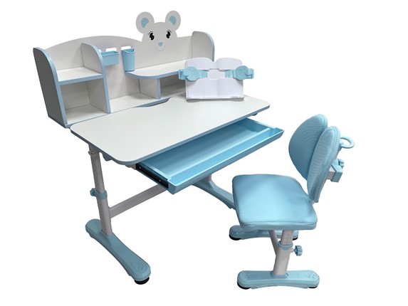Растущий стол и стул Carezza Blue FUNDESK в Губкинском - изображение