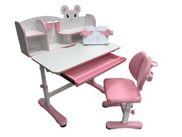 Растущий стол и стул Carezza Pink FUNDESK в Ноябрьске