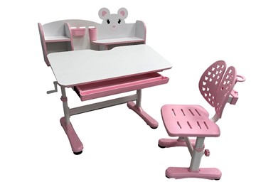 Растущий стол и стул Carezza Pink FUNDESK в Салехарде - предосмотр 4