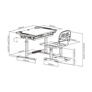 Растущая парта + стул Littonia Grey FUNDESK (c лампой и подставкой) в Лабытнанги - предосмотр 8