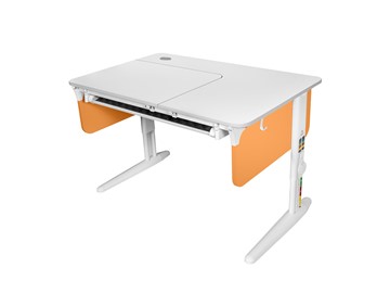 Детский стол-трансформер L/70-45 (СУТ 62) с лотком, белый/белый/оранжевый в Лабытнанги