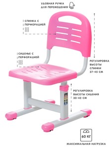 Комплект растущей мебели SET Holto-2А розовый в Салехарде - предосмотр 5