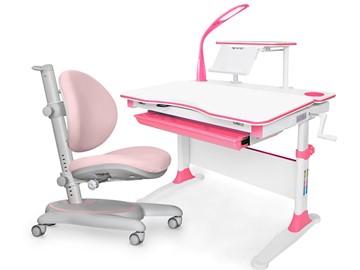 Растущая парта + стул Комплект Mealux EVO Evo-30 PN (арт. Evo-30 PN + Y-508 KP), серый, розовый в Салехарде - предосмотр
