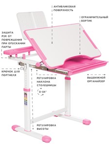 Растущие парта + стул SET HOLTO-17А, розовый в Салехарде - предосмотр 5