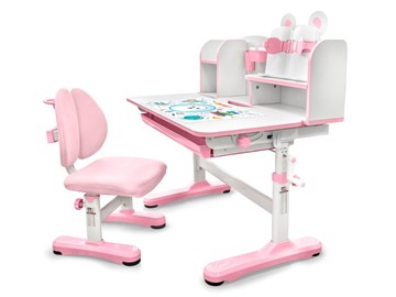 Растущая парта и стул Mealux EVO Panda XL pink BD-29 PN, столешница белая / пластик розовый в Ноябрьске - предосмотр