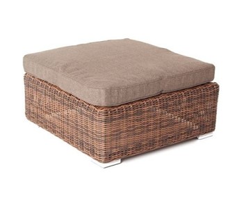 Плетеная оттоманка с подушкой Лунго коричневый Артикул: YH-S4019W-1 brown в Салехарде - предосмотр