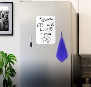 Магнитно-маркерная доска на холодильник BRAUBERG, 30х21 см с маркером, магнитом и салфеткой в Муравленко - предосмотр 2