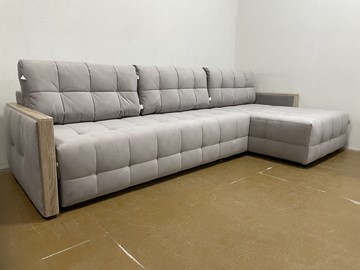 Угловой диван с оттоманкой Татьяна 4 Декор дуб Карат 17 велюр в Тарко-Сале