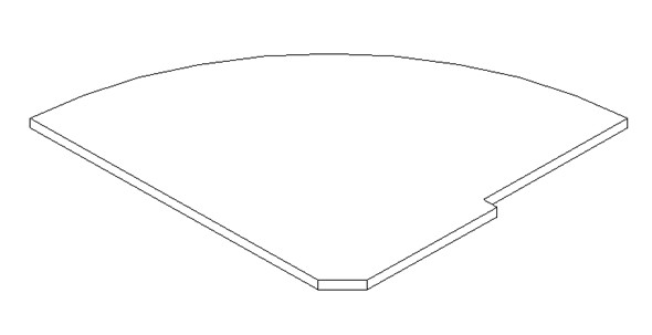 IMAGO-R РС-5.2 Полка для угловой стойки (завершающий элемент) груша, орех, ясень 815х778х22 в Салехарде - изображение