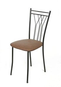 Кухонный стул Премьер СРП-097 Эмаль черная, экотекс коричневый в Салехарде
